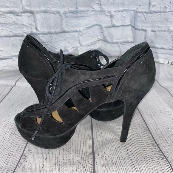 Gianni Bini open toe heeled booties black sz 7.5 women - Picture 11 of 11